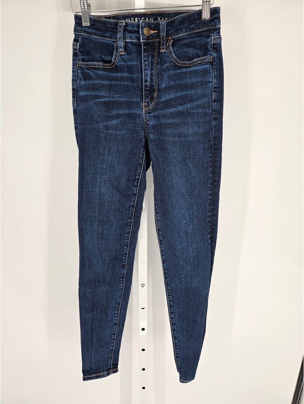 American Eagle Womens Sz 2 Super Hi Rise Jegging Dark Wash Blue Jeans